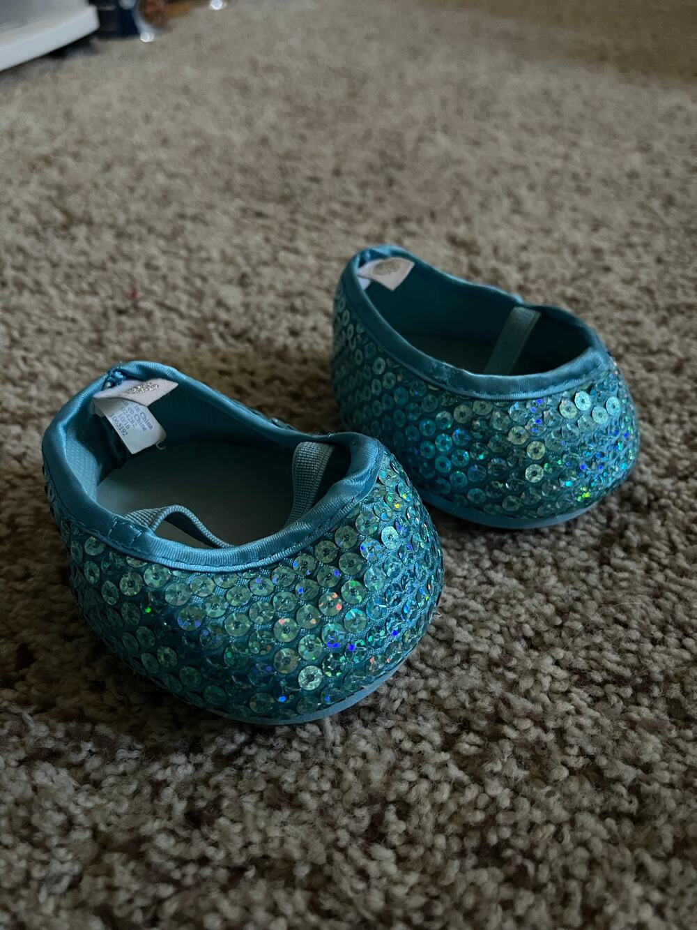 Build a Bear blue sequined sparkly shoes